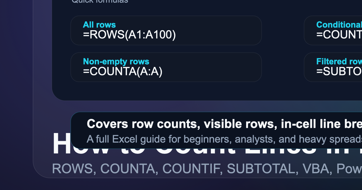How to Count Lines in Excel: Every Method Explained (2026)